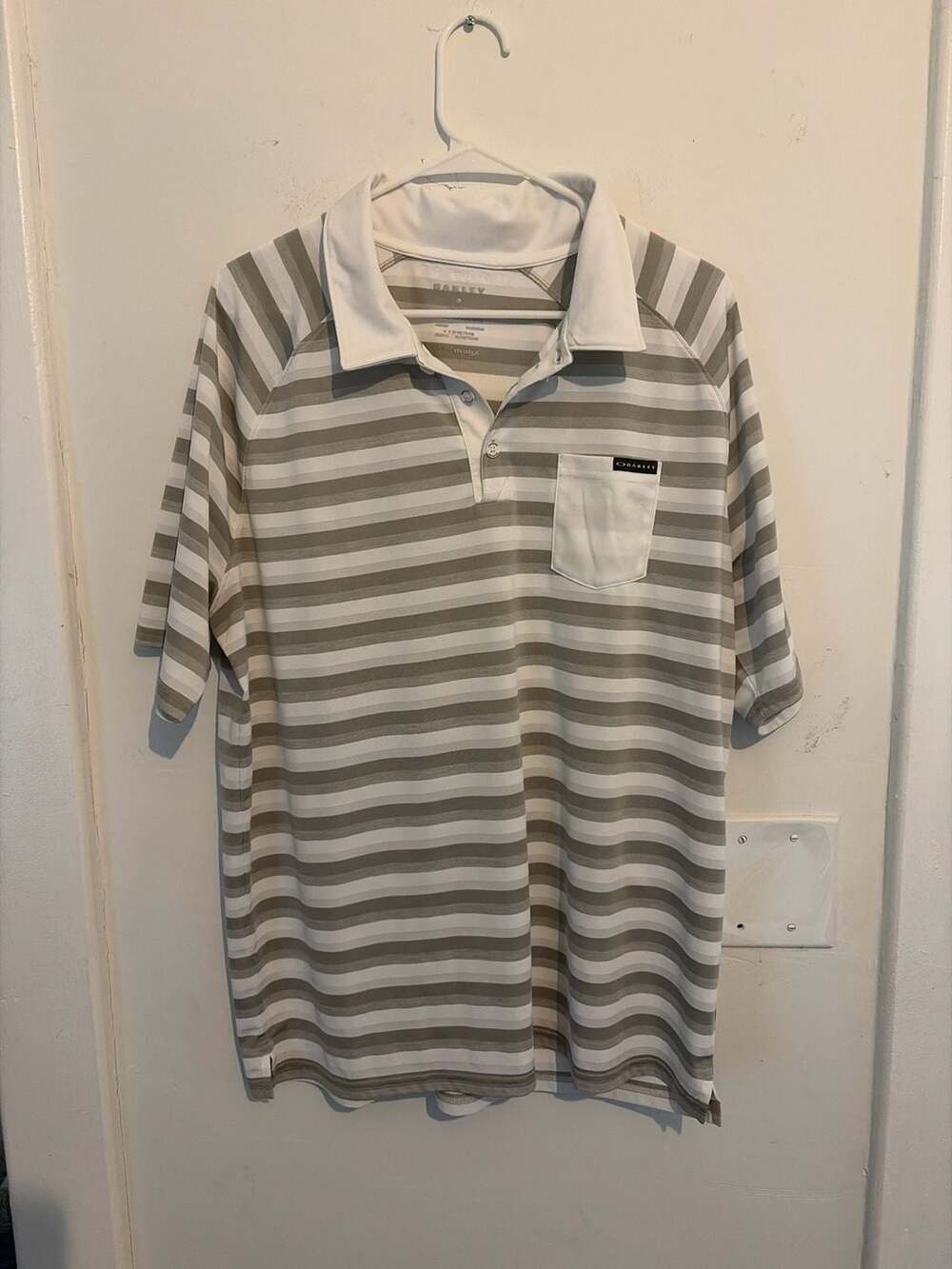 Oakley Hydrolix Striped Pocket Polo Shirt Size XL